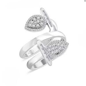 Clarte Tetris Collection Moissanite 0.55 ctw Ring in Sterling Silver